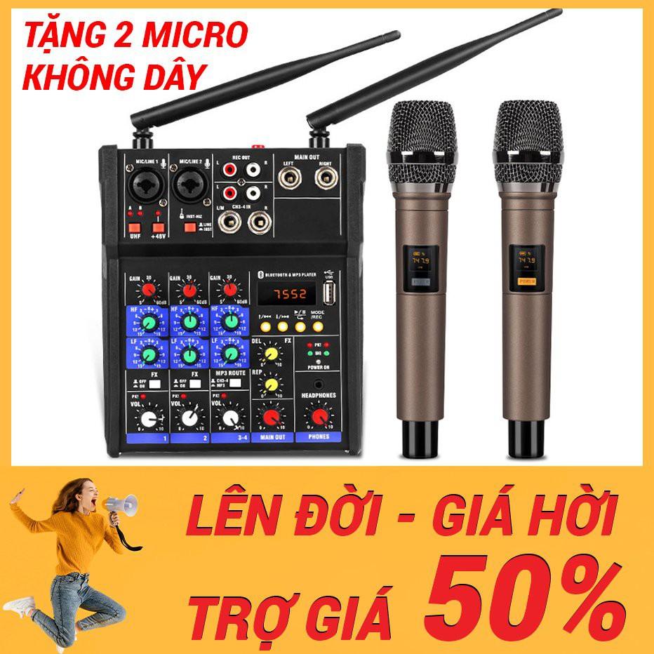 Mixer G4 Bluetooth thế hệ mới thiết bị livestream thu âm hát karaoke loa kéo cao cấp