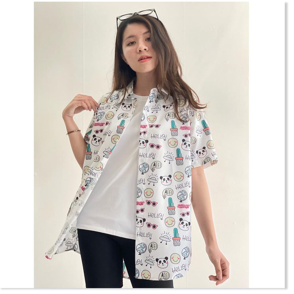 ÁO SƠ MI NỮ FORM RỘNG HOẠ TIẾT ĐẶC SẮC , PHONG CÁCH 2021 VINA 1HITSTORE
