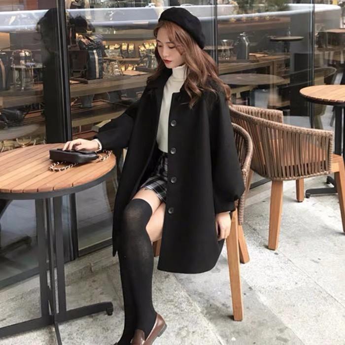 Áo Dạ Tay Bồng Hàn Quốc