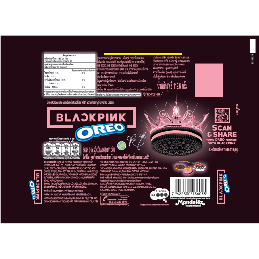 [Limited Edition] Combo 3 thanh Bánh quy OREO BLACKPINK Black version 3x119.6g