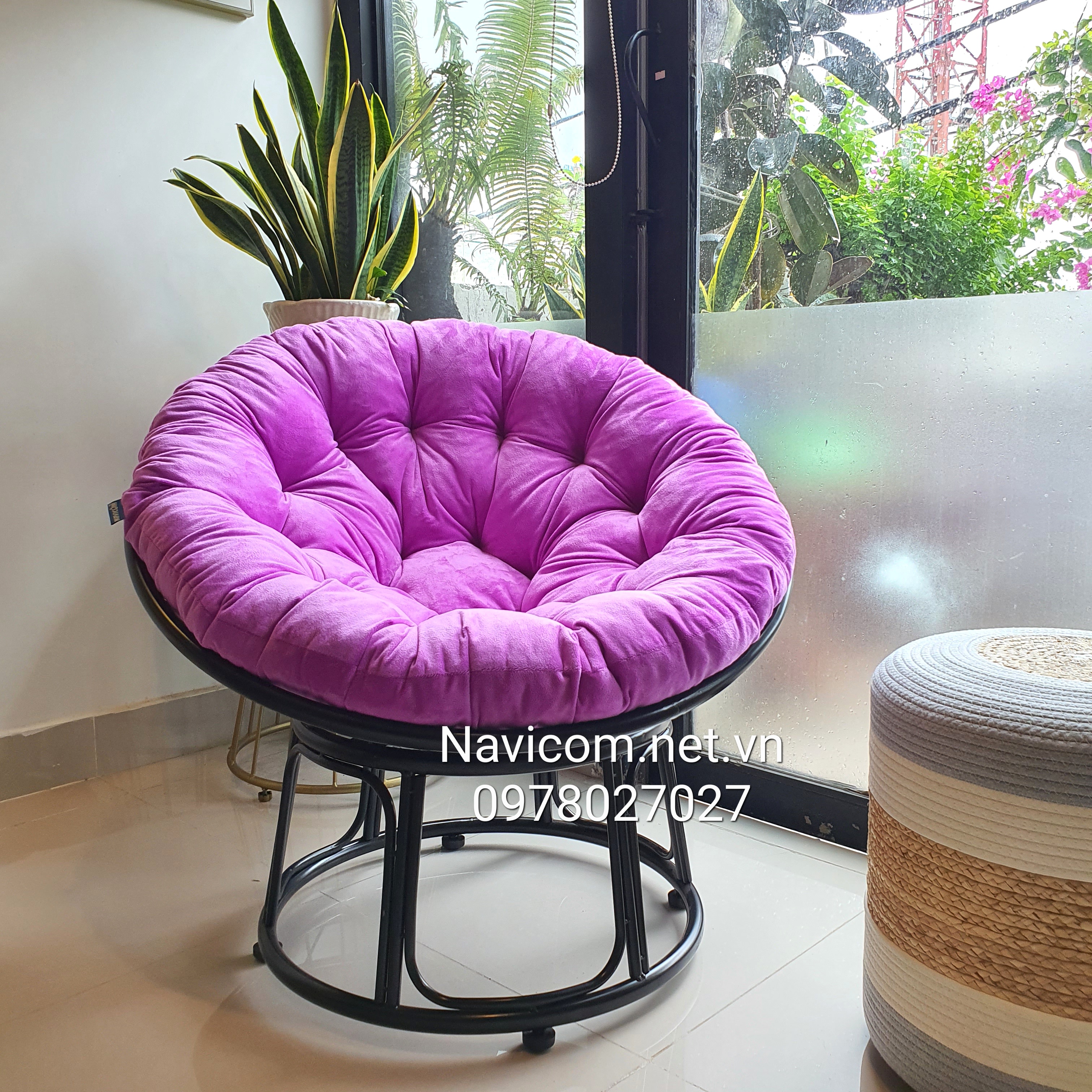 Ghế papasan khung sắt size 90cm