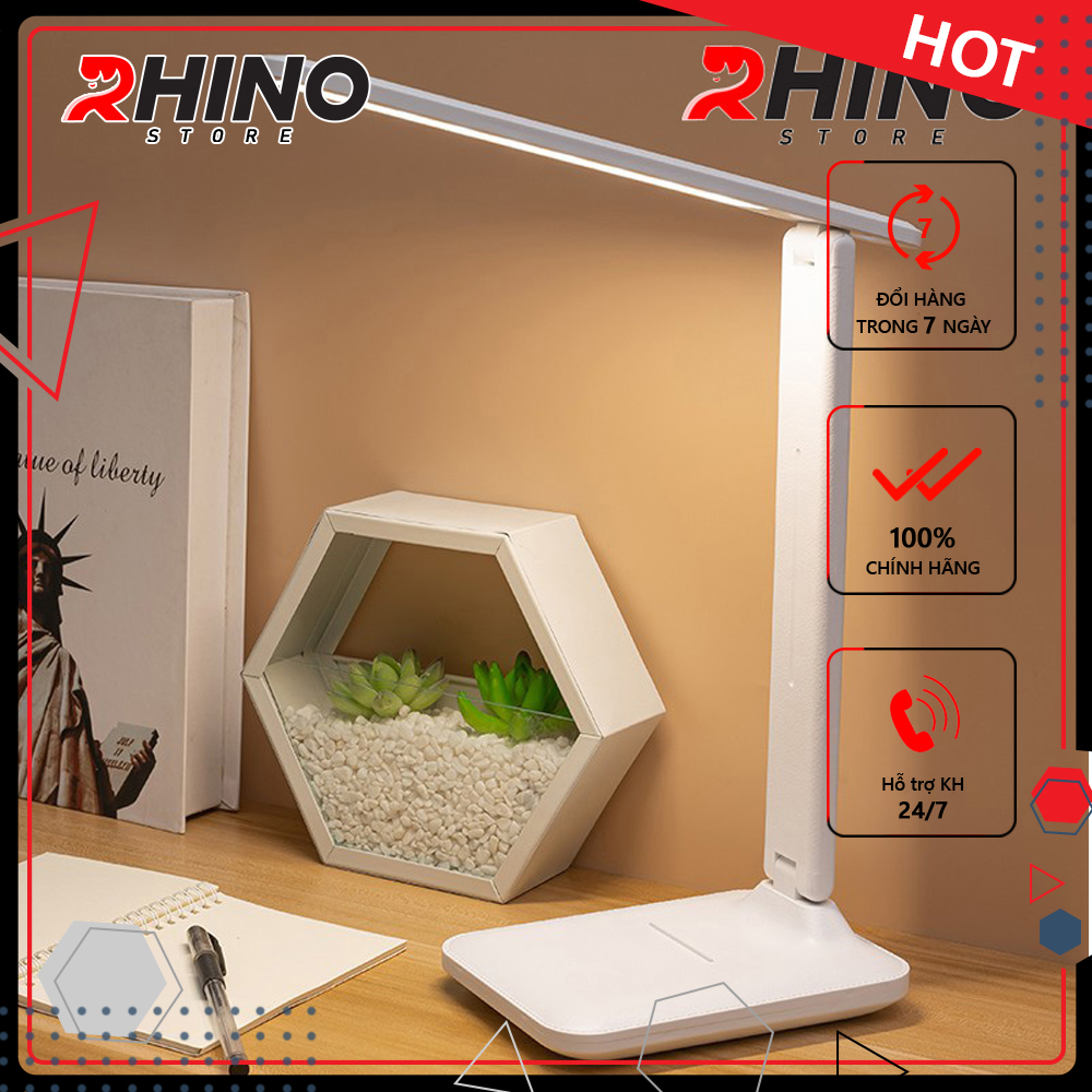 Hình ảnh Đèn học LED bảo vệ mắt chống cận cảm ứng Rhino L201, tích điện đa năng làm việc, để bàn học