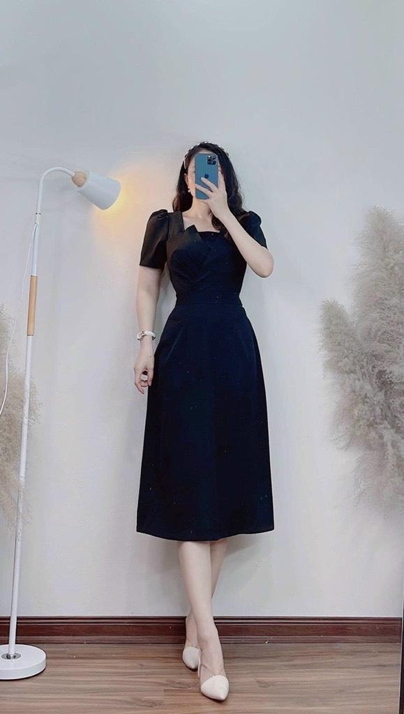 ĐẦM XÒE XẾP LI NGỰC TAY NGẮN 12794