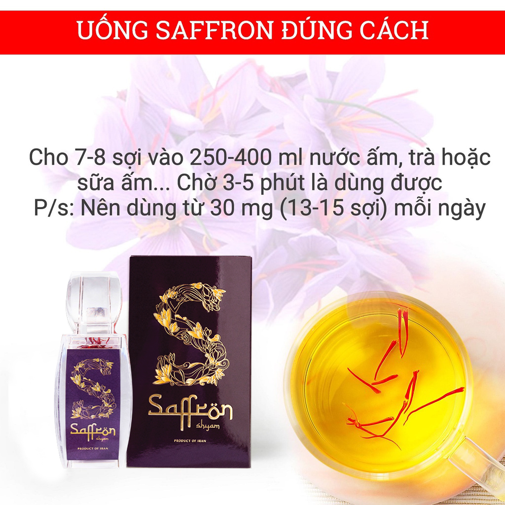 Nhụy Hoa Nghệ Tây Saffron Salam 1Gr Tặng Kèm Mật ong Ngâm Saffron
