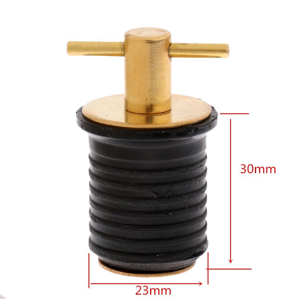 0.9'' Brass & Rubber Boat Hull/Livewell/Baitwell Twist Drain Plug Turn-tite Drain Plug