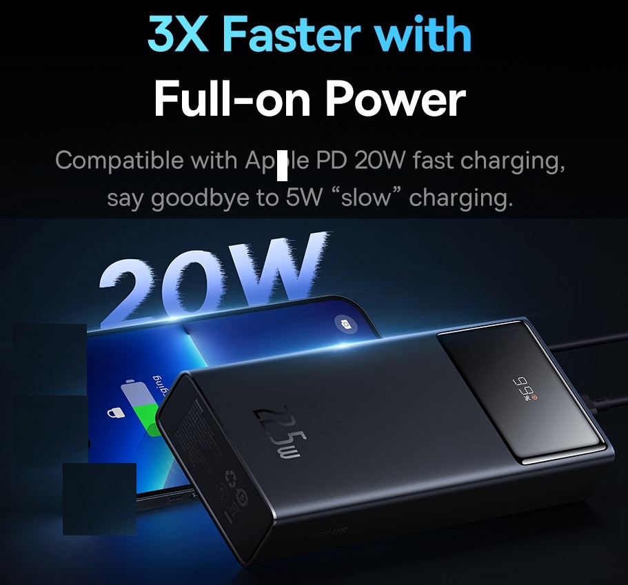 Pin sạc dự phòng Baseus Star-Lord Digital Display 20000mAh 22.5W - Hàng chính hãng