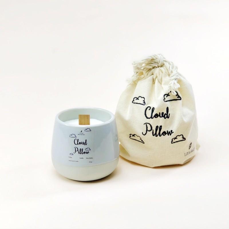 Nến thơm LÁ NHỎ Cloud Pillow (Cotton + Vanilla + Shea Butter) Đem hương của mây về nhà