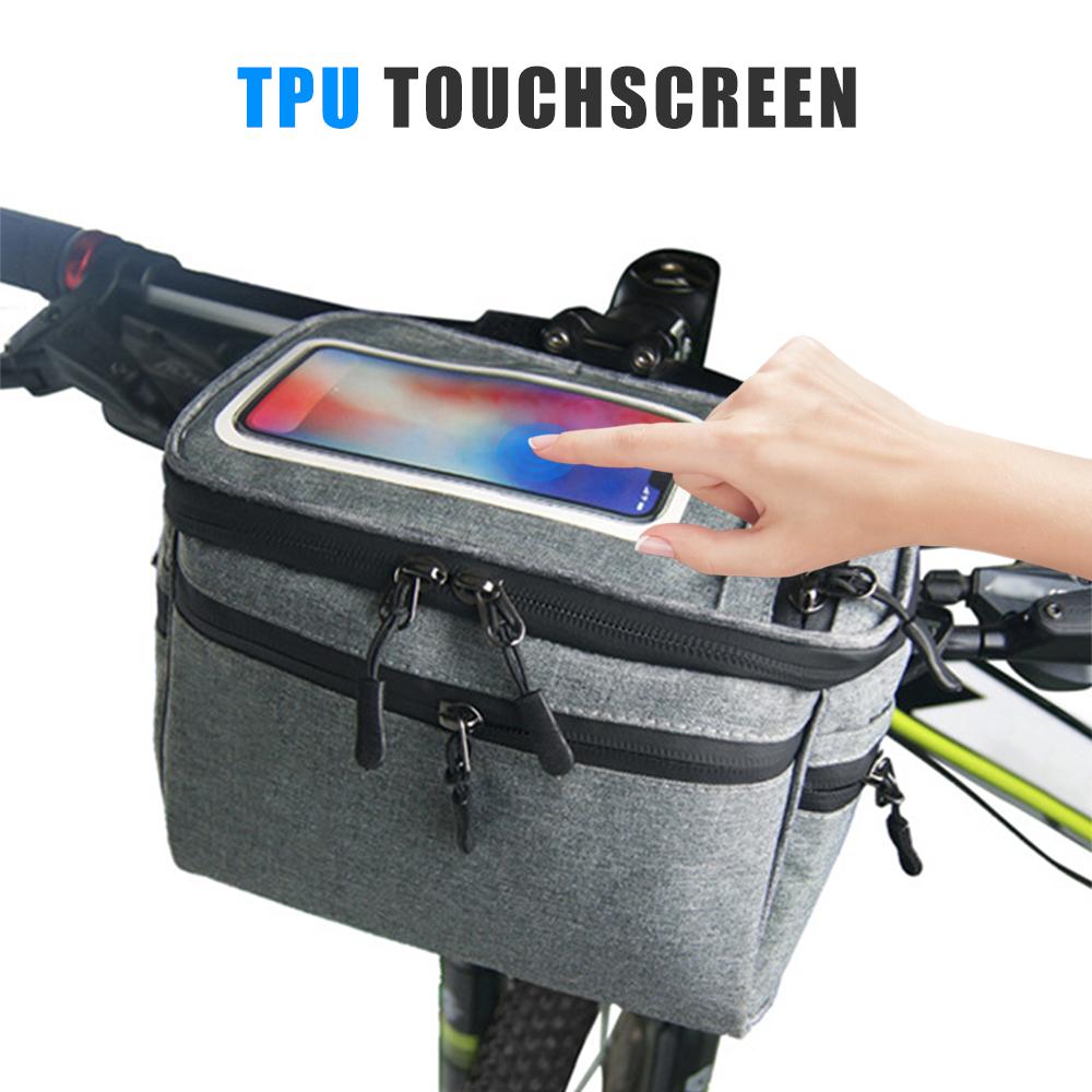 Bicycle Handlebar Bag Cycling Bike Front Tube Bag Bike Pannier Shoulder Bag Carrier Pouch