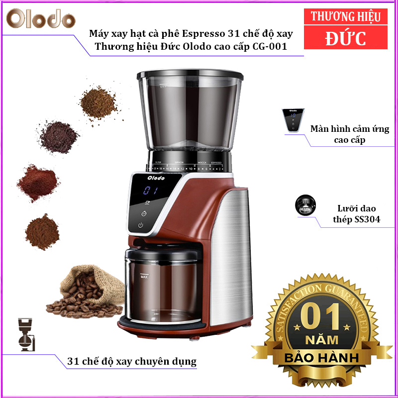 Máy xay hạt cà phê Espresso 31 chế độ, cao cấp CG-001