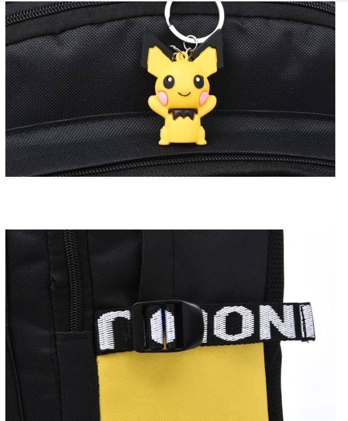 Balo Đi Học Pikachu tích hợp Lỗ tại nghe + cáp sạc USB- Tặng Kèm Móc khóa Pikachu - Ohazo! BL130