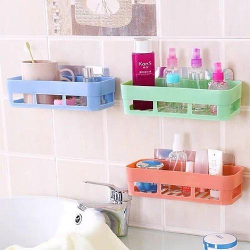 Kệ Dán Tường Đa Năng Chữ Nhật Siêu Tiện Lợi Tặng Kèm Miếng Dán Siêu Chắc