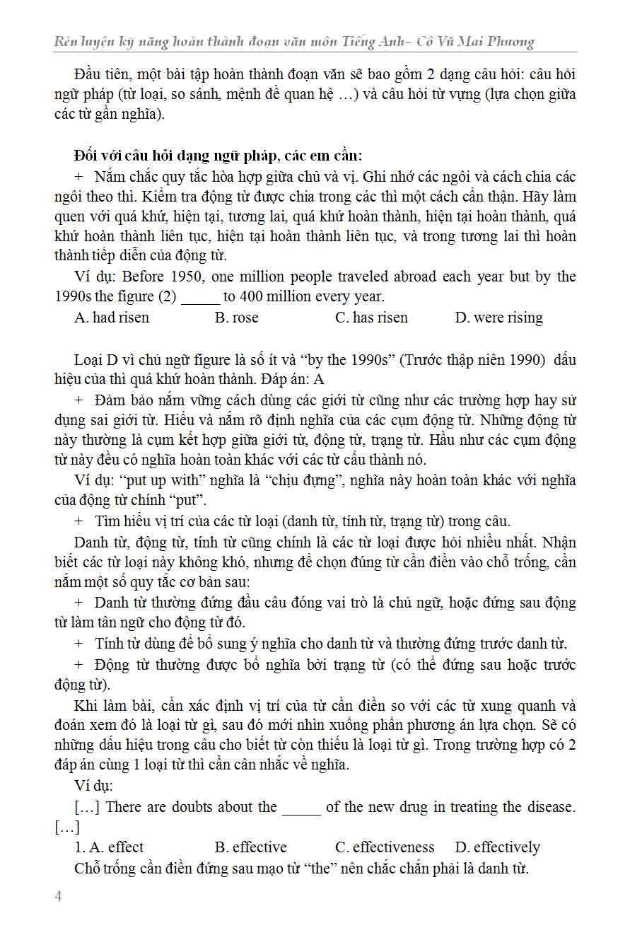 RÈN LUYỆN KỸ NĂNG HOÀN THÀNH ĐOẠN VĂN MÔN TIẾNG ANH CÓ GIẢI CHI TIẾT_KV