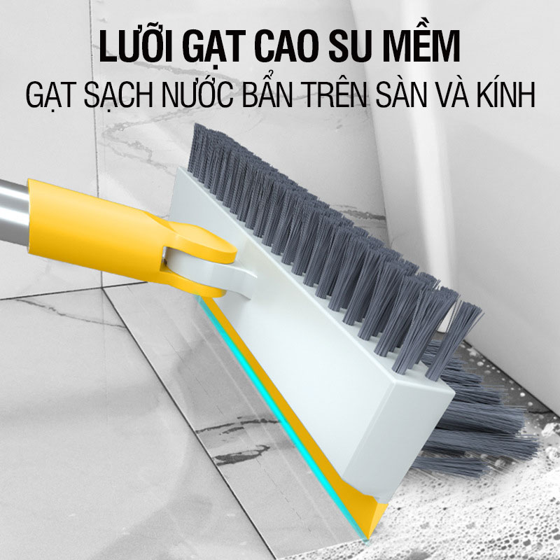 Cây chà sàn nhà tắm, chổi cọ sàn và gạt nước 2 trong 1, cọ sạch khe hẹp và góc tường - OKwife Brush N04