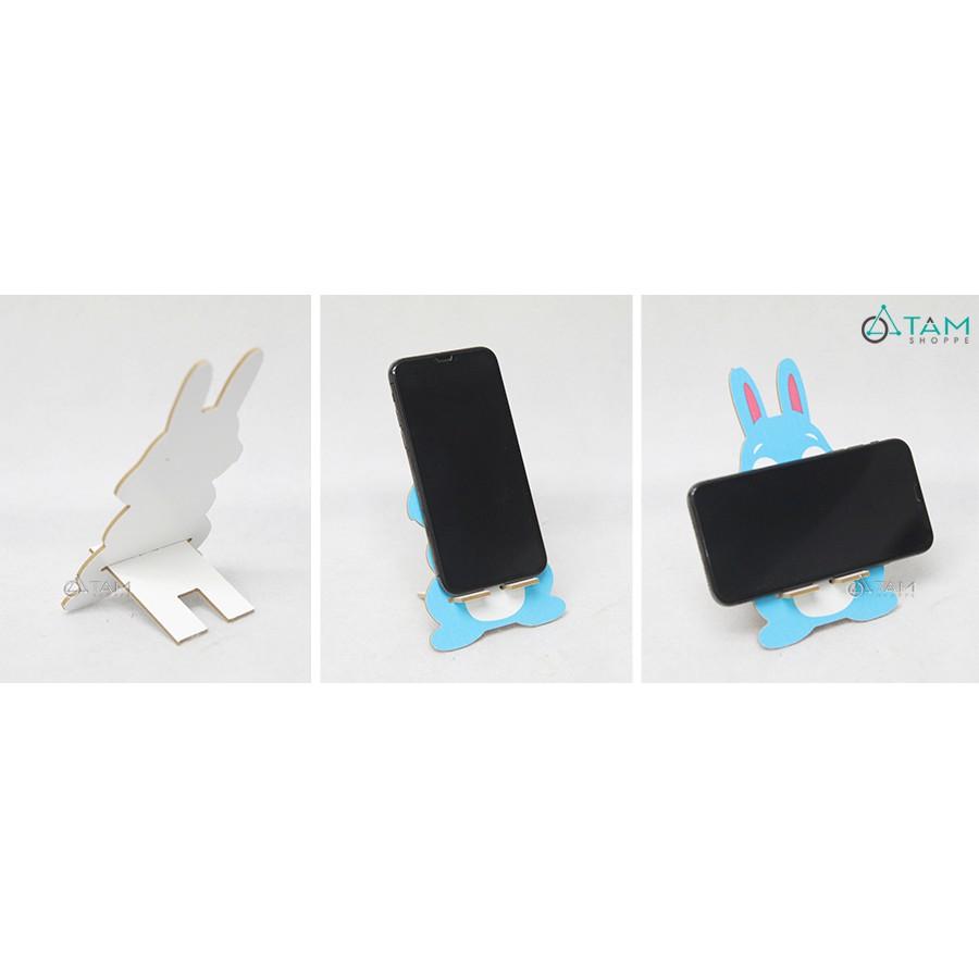 Combo 3 Giá đỡ điện thoại để bàn bằng gỗ con thỏ hoạt hình số 11