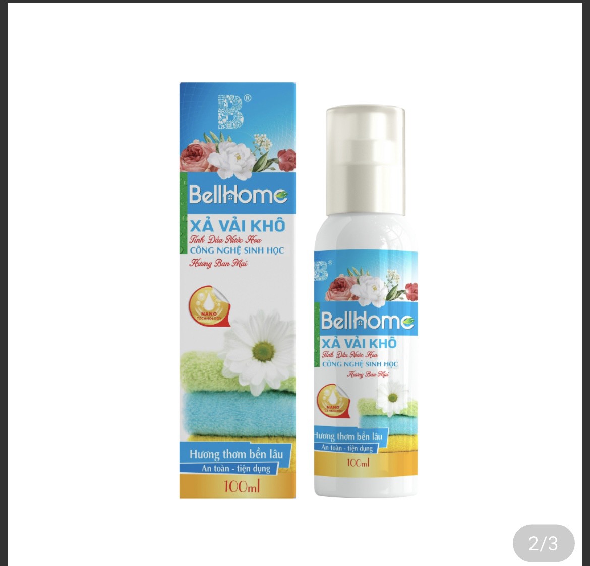 Xả Vải Khô Công Nghệ Sinh Học Bell Home Xanh Hương Ban Mai 100ml
