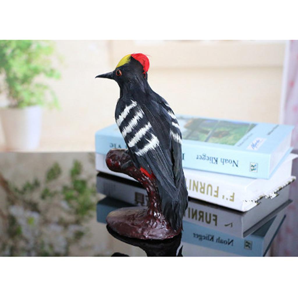 Colorful Artificial Feathered Realistic Home Garden Decor Woodpecker Bird