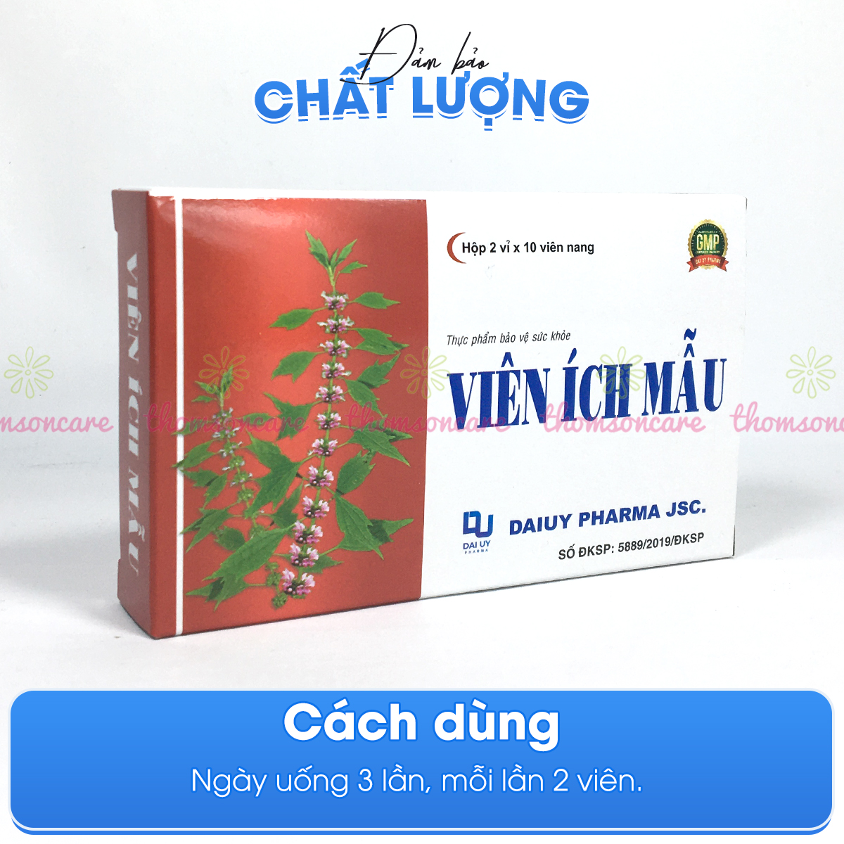 Viên uống Ích Mẫu Hộp 20 viên - Bổ huyết Điều Kinh giảm rối loạn kinh nguyệt Đ.Y