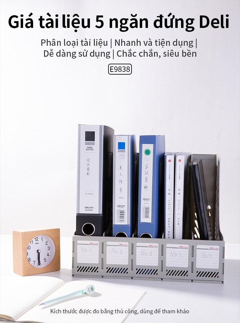 Khay Tài Liệu 5 ngăn Deli 9835 