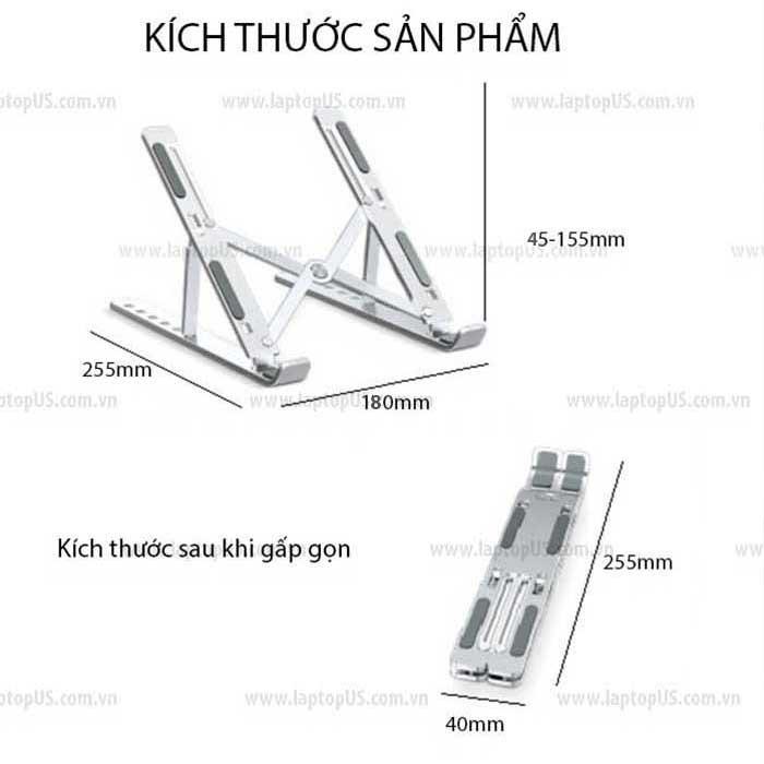 Kệ Giá Đỡ dành cho Laptop Macbook Stand Nhôm Tản Nhiệt Có Túi Vải Bảo Vệ Chống Trầy