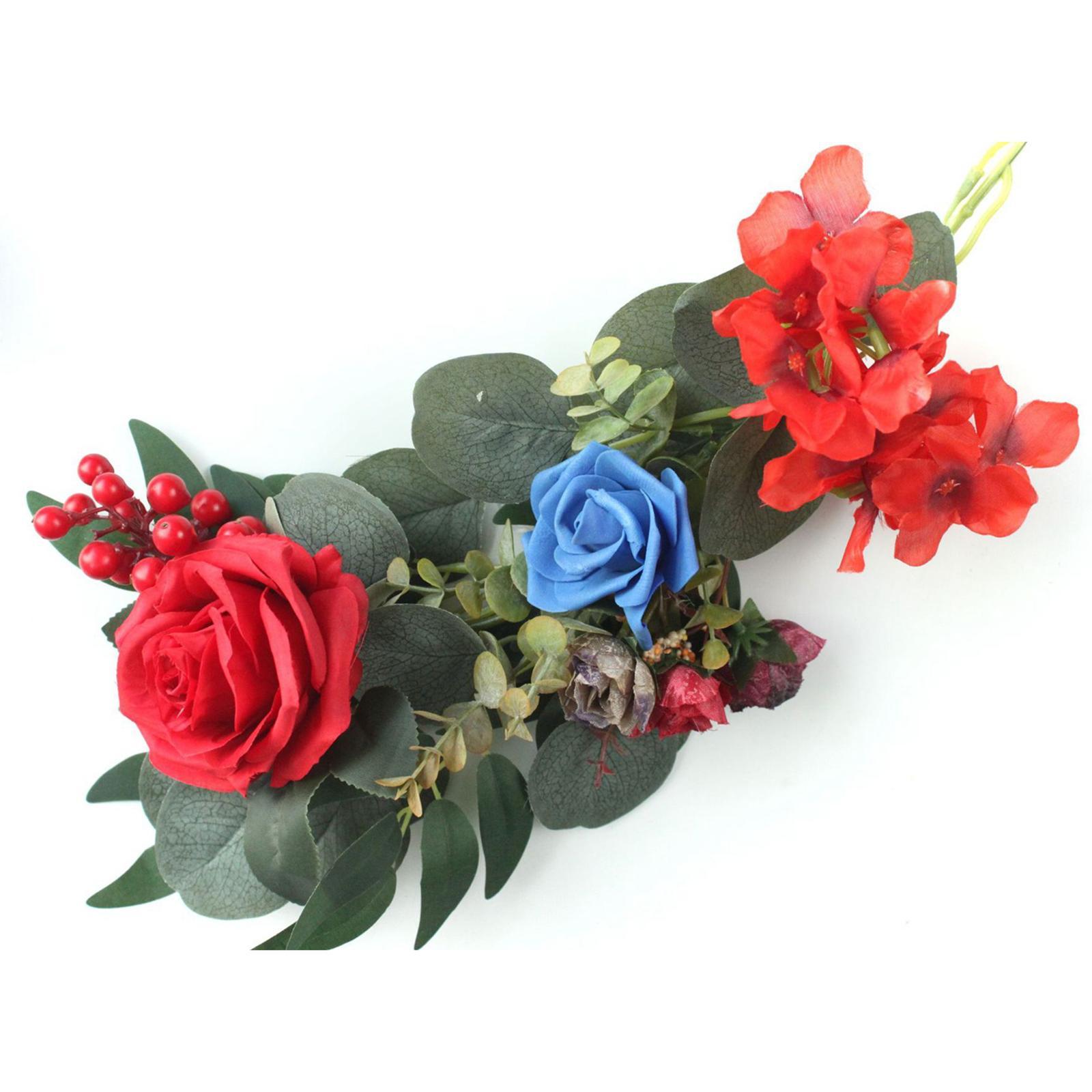 2x Silk Wedding Arch Flowers Kit Fake Flower Row Decoration Reception Window