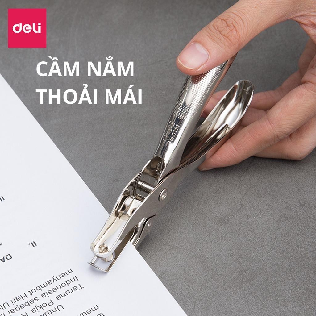 Kìm Bấm Đục Lỗ Giấy Deli - Dụng Cụ Bấm Lỗ Trên Giấy Làm Sổ Còng Cầm Tay Tiện Lợi - E0114