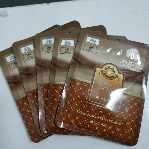 Com 5 Mặt nạ tinh chất nhau thai cừu 3W CLINIC FRESH PLACENTA MASK SHEET 23g x 5