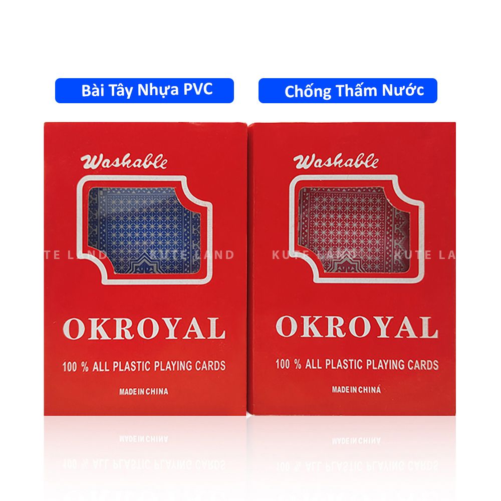 Bộ Bài Tây PVC Giá Rẻ OKROYAL Chất Liệu Nhựa Chống Thấm Nước Có Thể Uốn Cong Mà Không Gãy