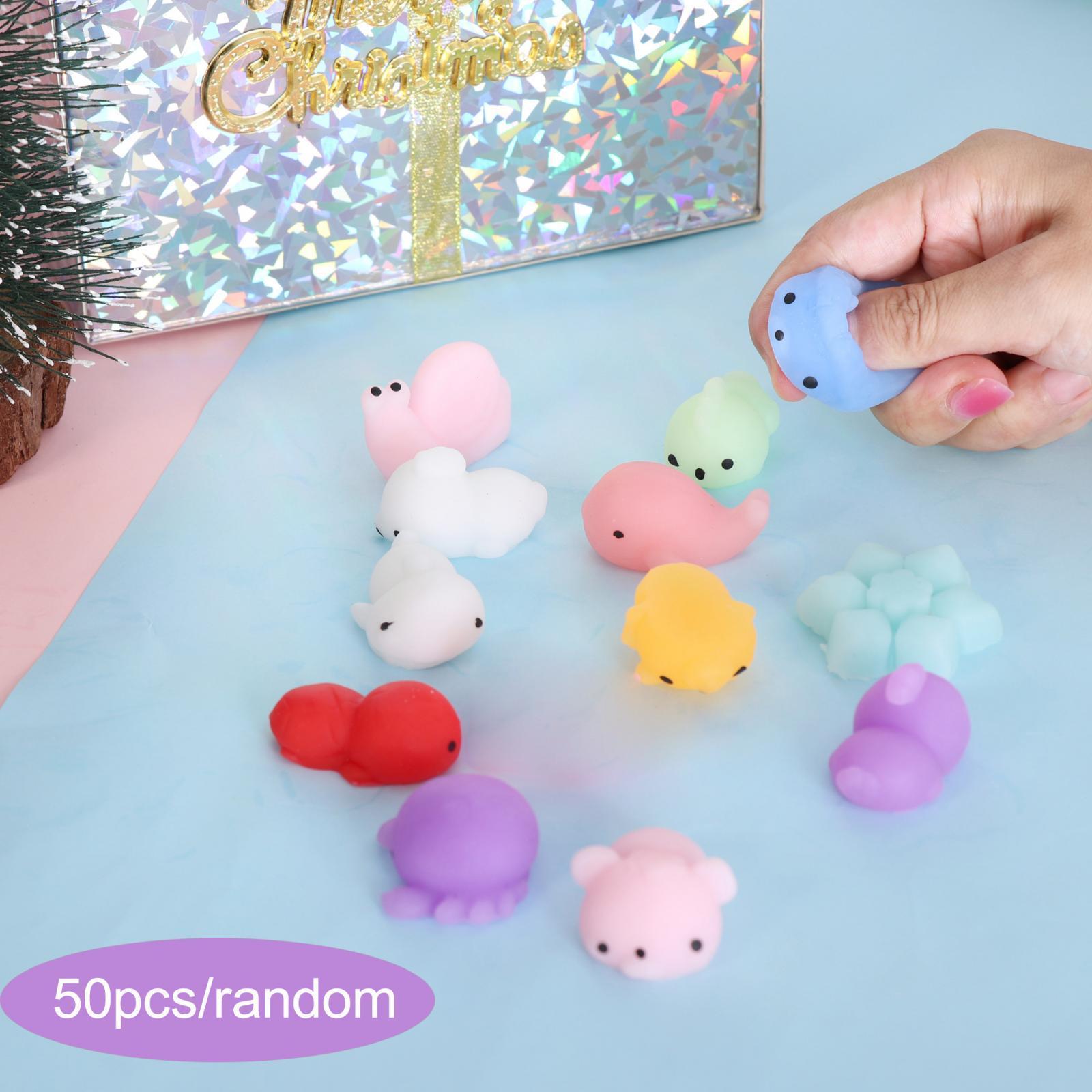 50Pcs Mini Squeezing Toys Sensory Toy Decoration Soft Interesting Relaxing Toy for Party Favors Birthday Gifts Easter Basket Stuffers Adults