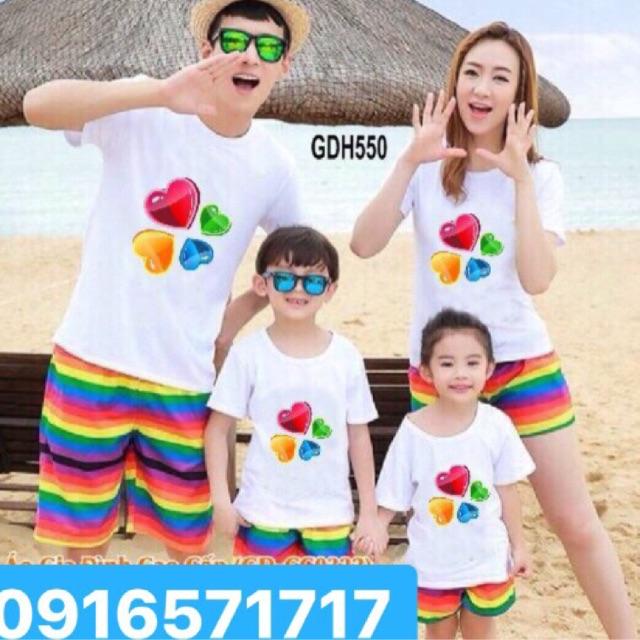 Đồ đi biển xinh xắn cho gia đình- giá 1 bộ luôn quần và áo