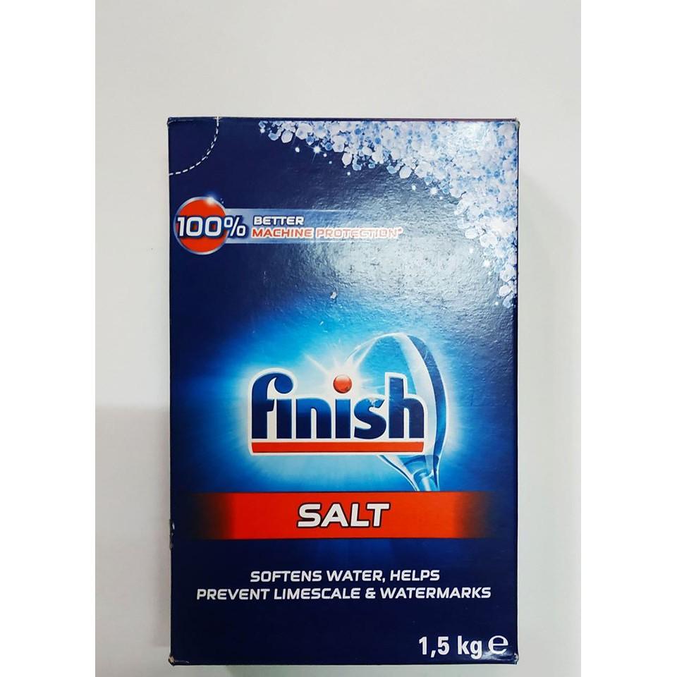 Muối rửa bát - muối làm mềm Finish 1,5kg + Tặng Que thử nước cứng