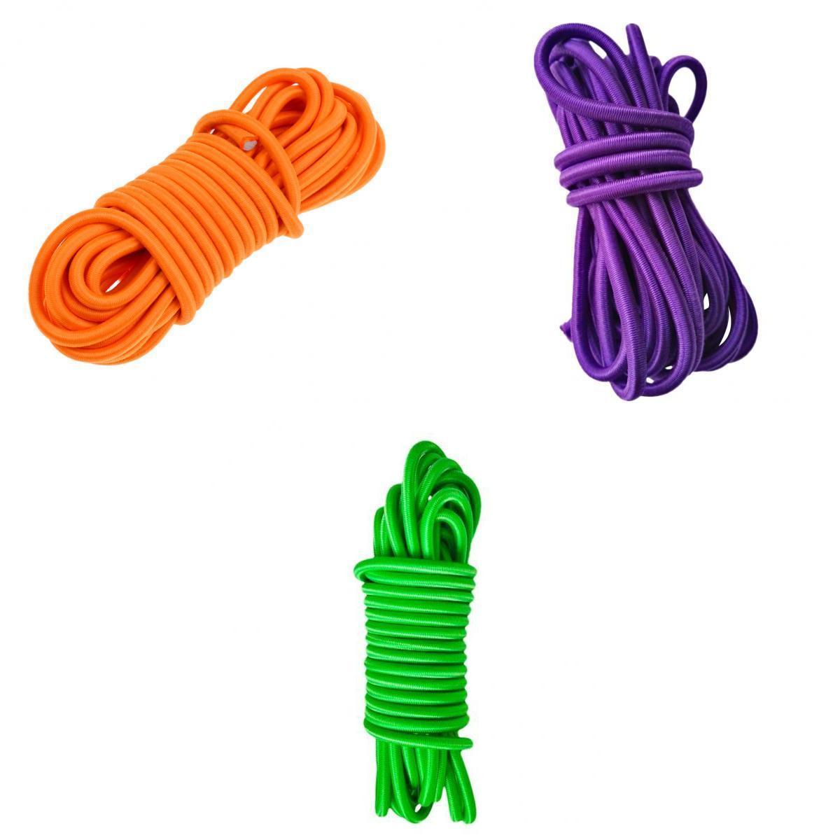 3pcs 5mm ELASTIC BUNGEE ROPE SHOCK CORD TIE DOWN, ROOF RACKS TRAILERS BOATS