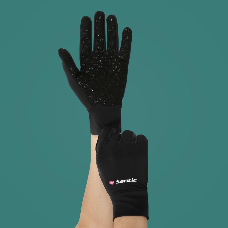 Santic Mùa Đông Nam Găng Tay Xe Đạp Nữ Full Ngón Gel Chống Trơn Trượt Giữ Ấm MTB Xe Đạp Đường Trường Găng Tay Hở Ngón Màn Hình Cảm Ứng Găng Tay Xe Đạp Color: W0P079H Size: XL