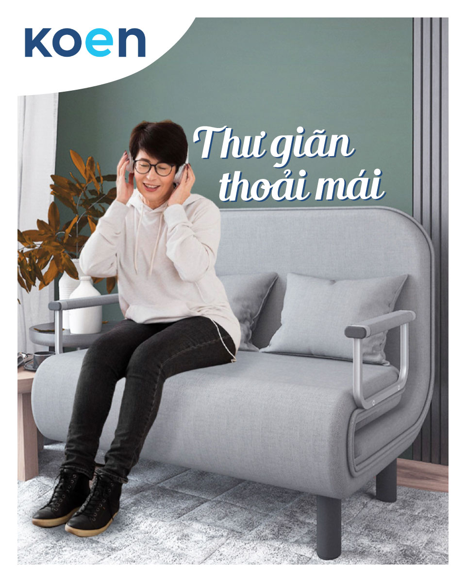 Giường Sofa Gấp Gọn Đa Năng Koen, ghế sofa mở ra thành giường