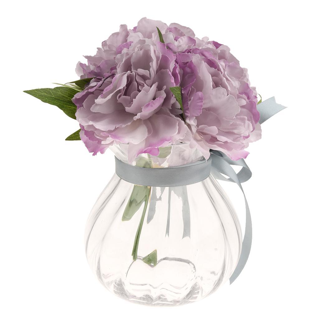 Artificial 5 Head Silk Peony Flower Bouquet Home Party Wedding Decor 10 Colo