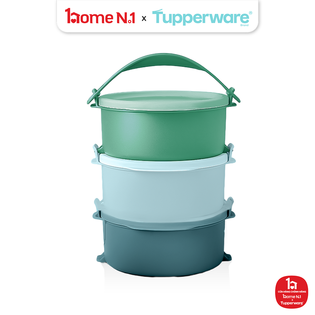 Bộ 3 Hộp Cơm Tupperware Click To Go Small Round 3x530ml