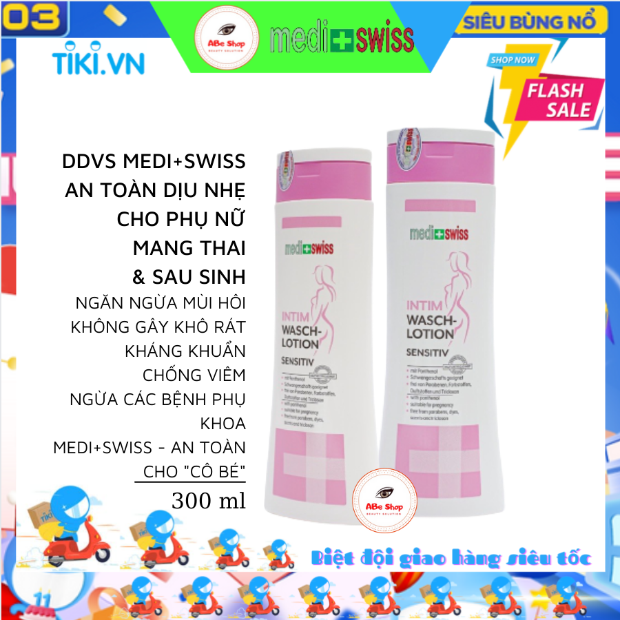 DUNG DỊCH VỆ SINH PHỤ NỮ MEDI+SWISS DÀNH CHO PHỤ NỮ MANG THAI VÀ SAU SINH - ITIM WASCH-LOTION SENSITIV 300ml