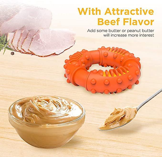 Chó Đồ chơi Bite Bite Chống và Chó Cao su Chó Molar Vòng Molar 1 mảnh màu cam