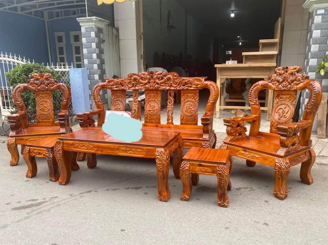 Bộ salon tràm rồng đỉnh tay 10-tay 12-Bộ bàn ghế phòng khách