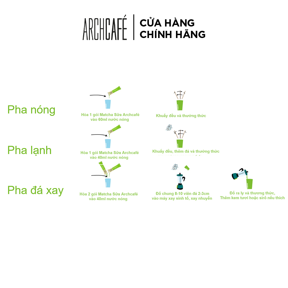 Trà Matcha Sữa - Trà hoà tan Archcafé