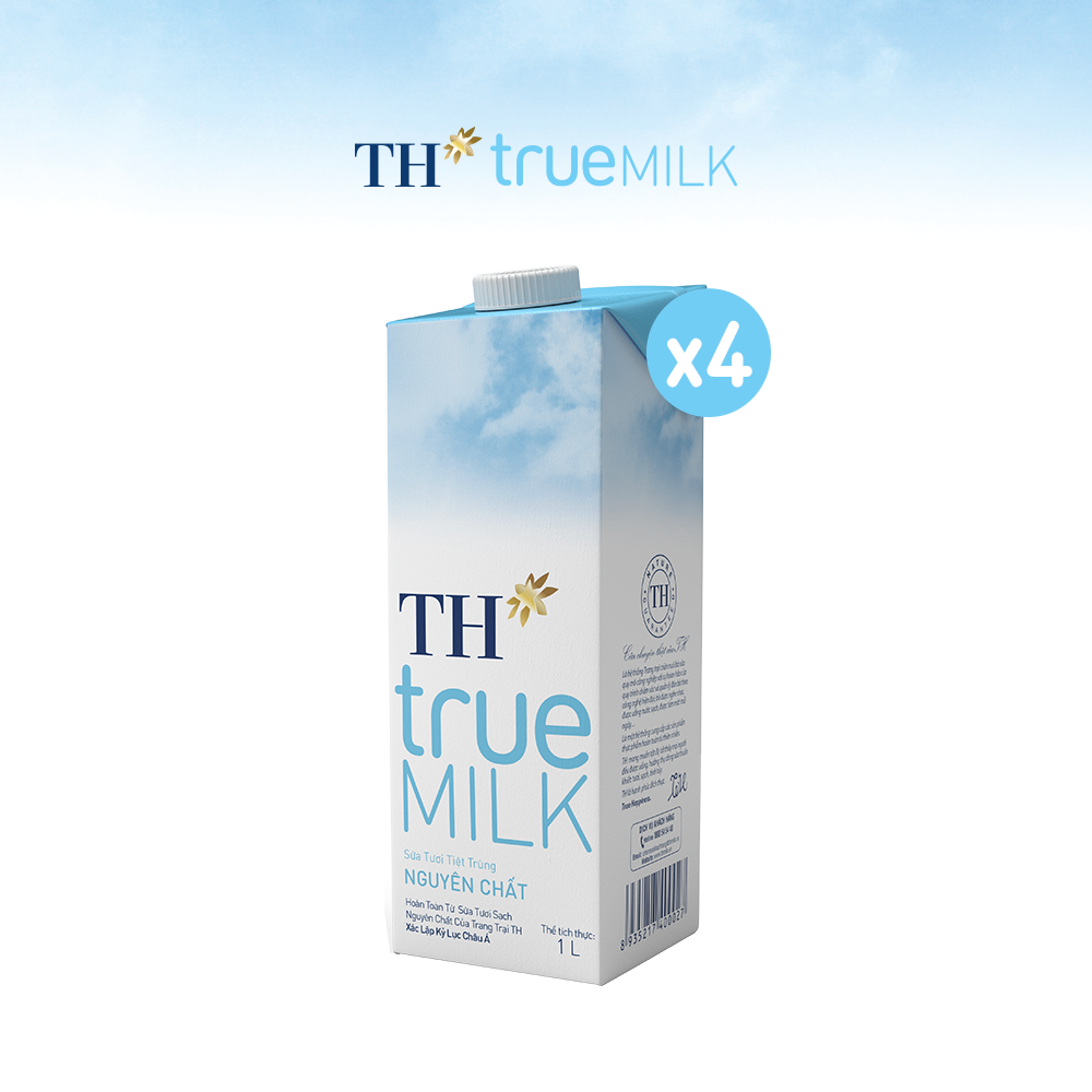 Combo 4 Hộp sữa tươi tiệt trùng nguyên chất TH True Milk 1L (1L x 4)