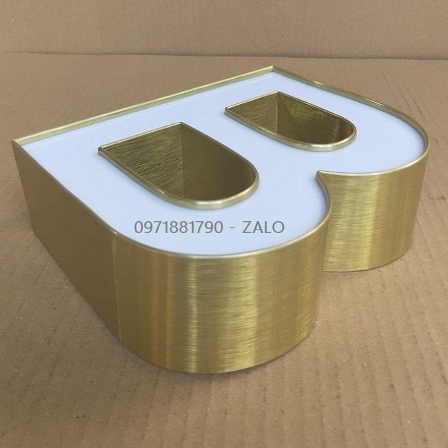 Nhôm uốn chân chữ mầu vàng xước 1 gờ
