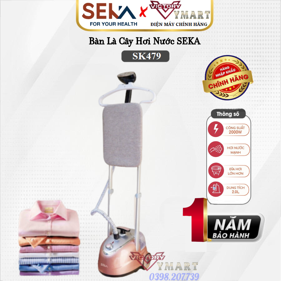 Bàn Là Cây Hơi Nước SEKA SK479 Kèm Bàn Ủi Công Suất 2000W Dễ Dàng Sử Dụng, Phù Hợp Nhiều Loại Vải- Hàng Chính Hãng