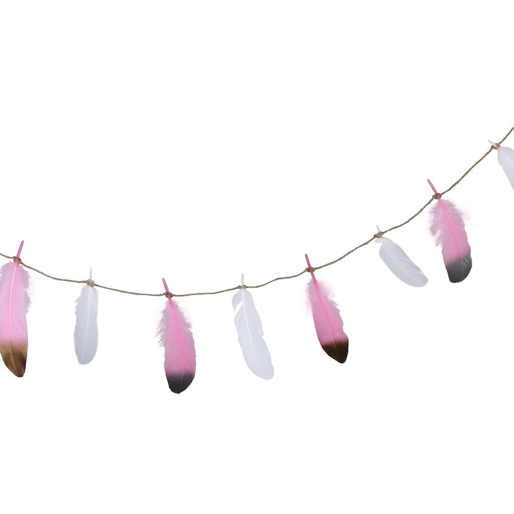 3X Dipped Feather Bunting Banner Hanging Garland Wedding Party Decoration C