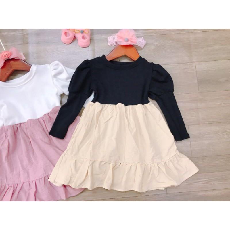 Váy thu tay bồng bé gái mẫu mới