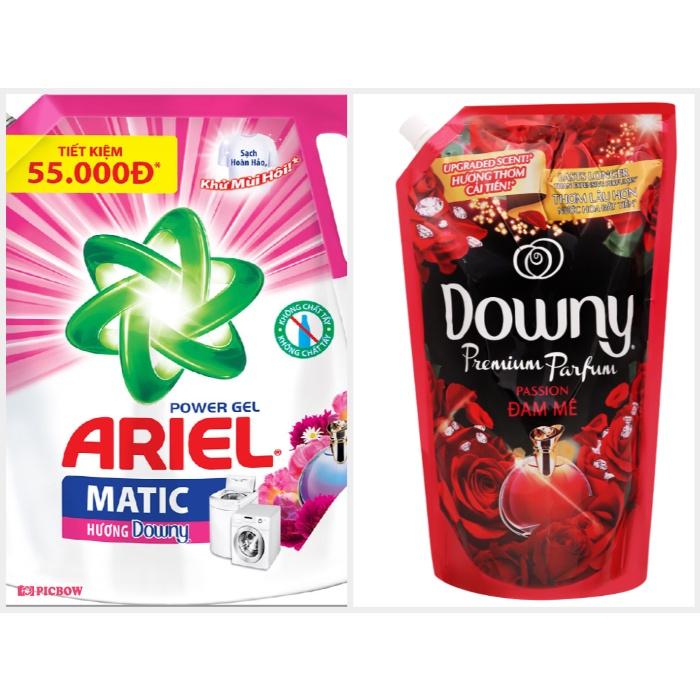 COMBO 1 Nước Giặt Ariel Matic Hương Downy Túi 2.1Kg + 1 Nước xả vải Downy Đam Mê Túi 1.4 lít