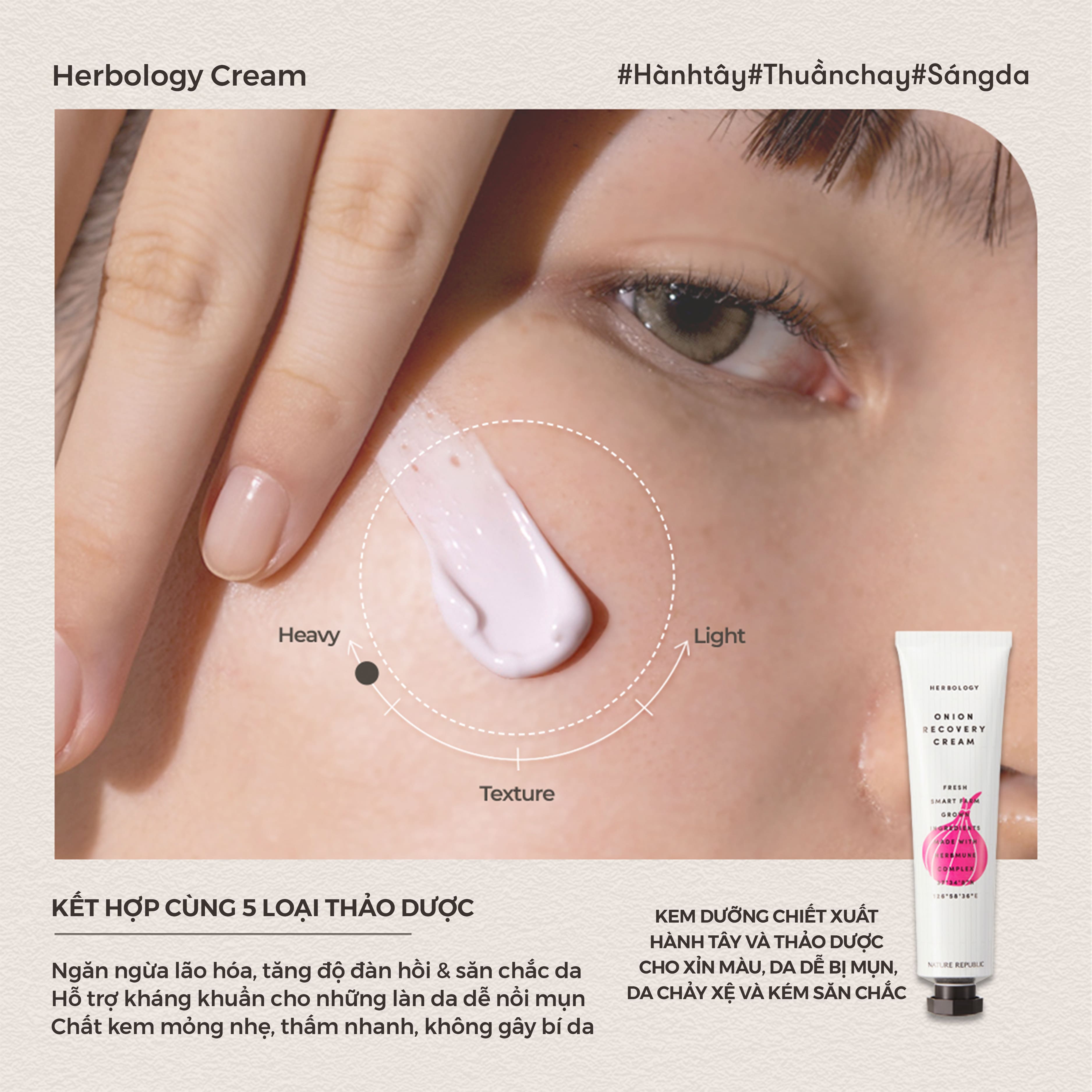 Kem dưỡng Nature Republic Herbology Onion Recovery Cream 70ml