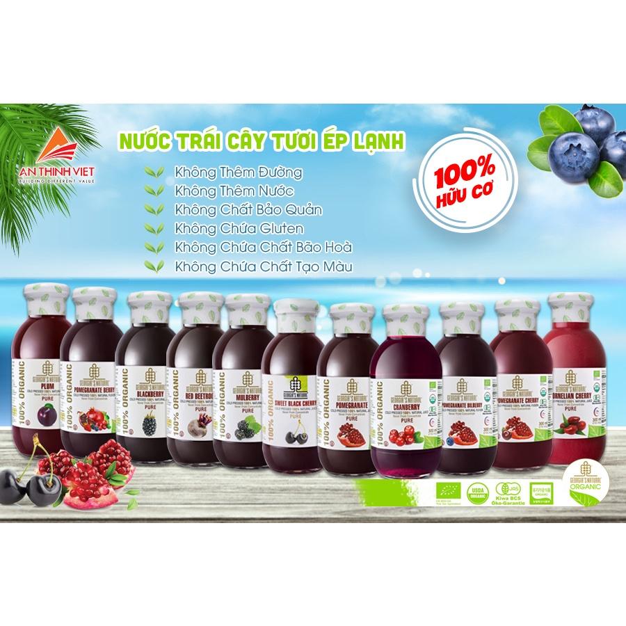 Nước Trái Cây Ép Lạnh 100% Hữu Cơ Nam Việt Quất Georgia's Natural - ORGANIC Pure Cranberry Juice - 300ml