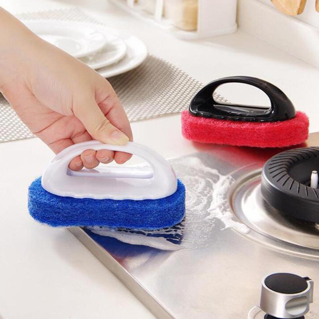 2x Soft Brush Dish Kitchen Sink Toilet Bathtub Washing Scrubber with Handles