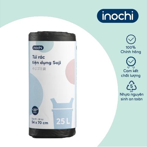 Túi rác tiện dụng Inochi - Soji 25L x 28 túi (Size M)(có quai cầm)