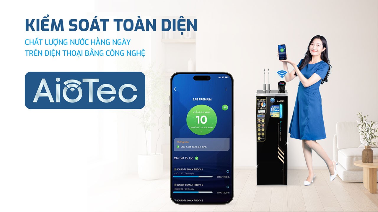 [MỚI - TẶNG MÁY LỌC KHÔNG KHÍ KAP 317] Máy lọc nước Nóng Lạnh Hydro-ion Kiềm Karofi SA8 PREMIUM - 12+1 lõi - Hàng chính hãng
